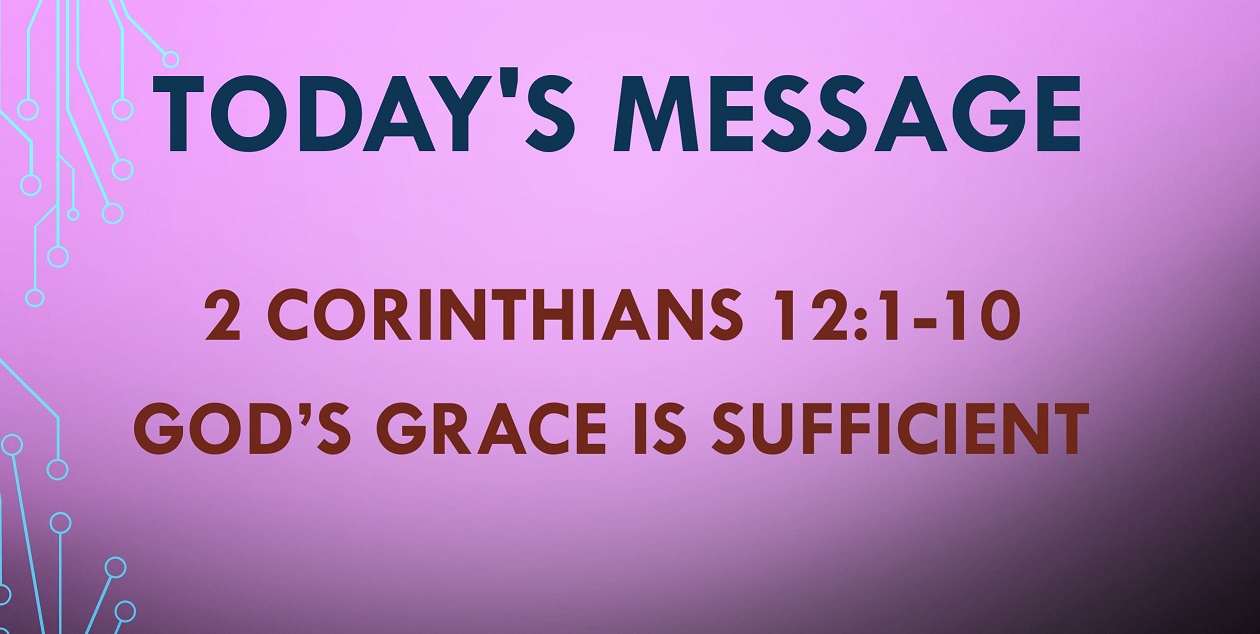 2021-06-13 – 2 Corinthians 12.1-10 – God’s Grace is Sufficient